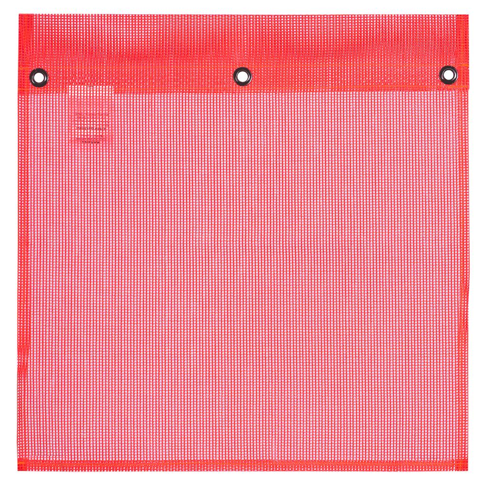 PIONEER POLYETHYLENE MESH FLAG WITH GROMMETS - RED - 18" X 18"