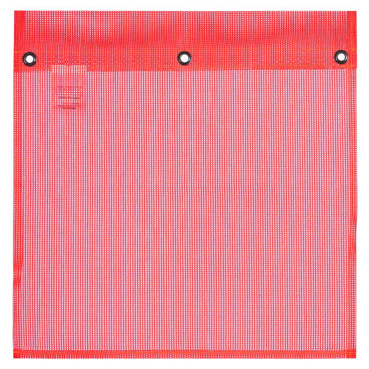 PIONEER POLYETHYLENE MESH FLAG WITH GROMMETS - RED - 18" X 18"