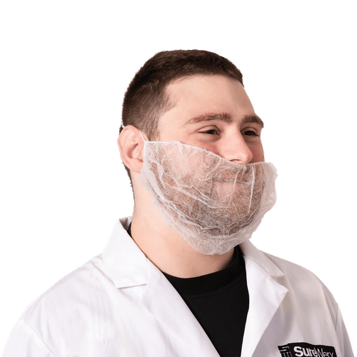 Disposable Beard Mask - 100 pk - White - One Size Fits All