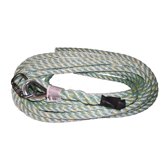 PeakWorks PeakWorks VL-1115-50 Vertical Lifeline with Carabiner & Back Splice – 50' (15.2 M)
