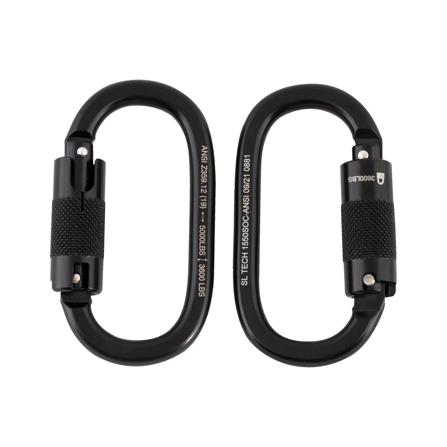 SL TECH SECUR-STEEL OVAL CARABINER WITH ANSI GATE