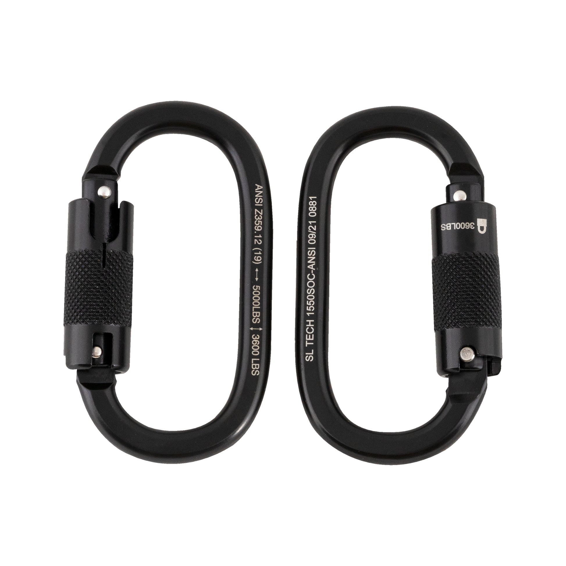 SL TECH SECUR-STEEL OVAL CARABINER WITH ANSI GATE