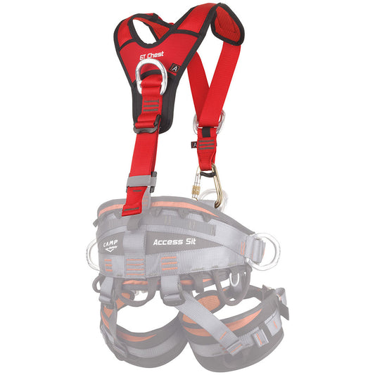 CAMP GT CHEST chest harness shown with a compatible CAMP sit harness