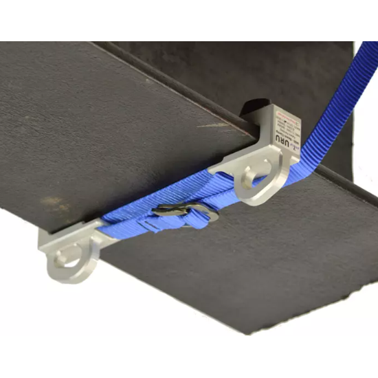 URU beam clamp for rope access and fall protection systems.

Weight: 300 gram – 10.6 ounces

Material: Aluminium with polyester strap.

Flange size: Up to 13 mm – 1/2 inch

MBS 1: 15 kN – 3600 lb

MBS 2: 22 kN – 5000 lb

Height of Beam Clamp: 62 mm – 2 7/16 inch

Min./Max. Flange width: 15 cm – 6 inch / 30 cm – 12 inch

Patent Pending

 

The Uru beam clamp came from a frustration of doing an aid-climb and the regular standard beam clamp just was heavy and therefore hard to install.

We borrowed the idea