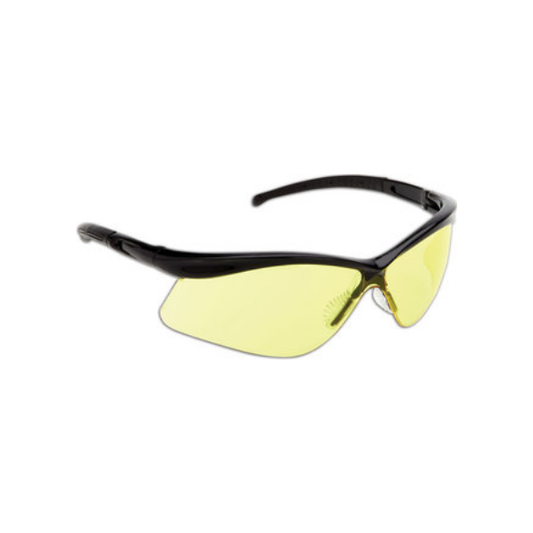 WARRIOR SAFETY GLASSES BLK FRAME/AMB LENS
