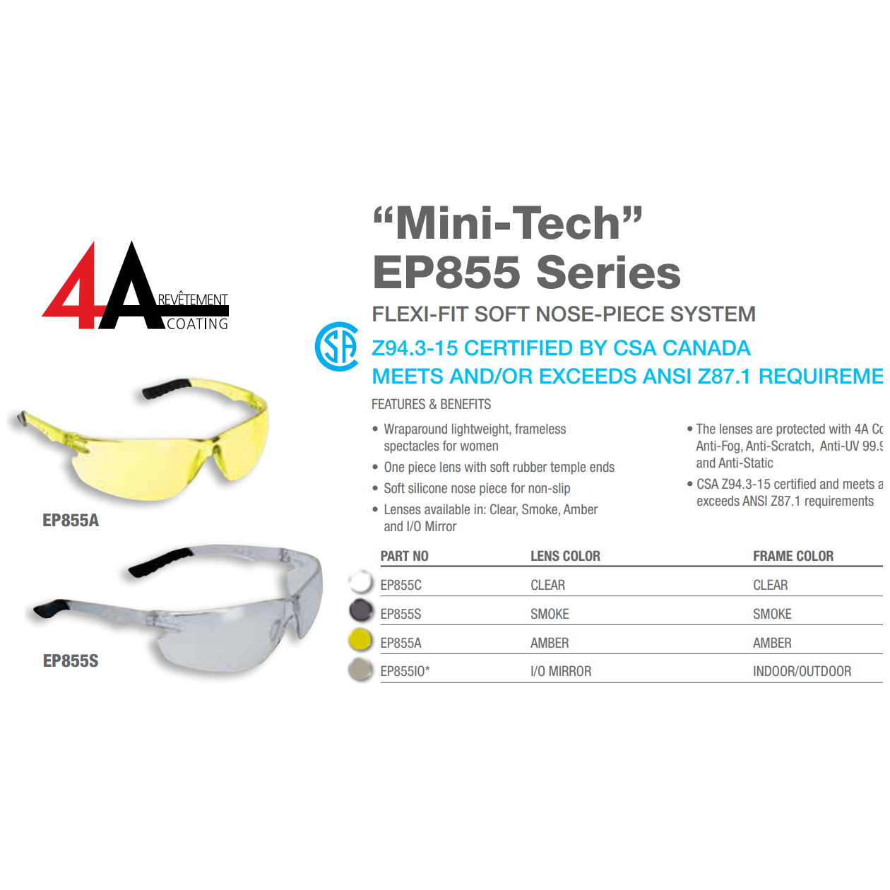 MINI TECHNO SAFETY GLASSES CLEAR