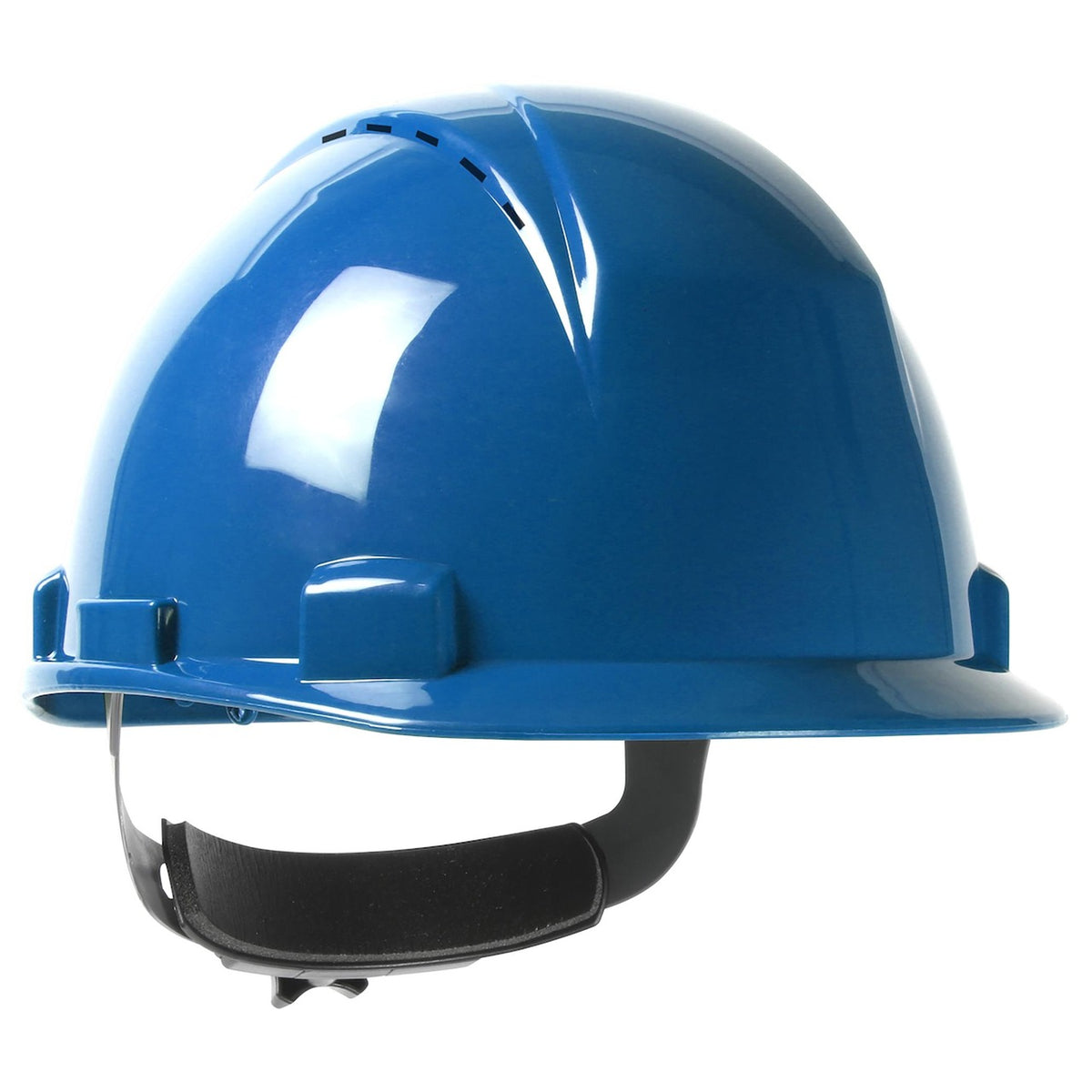 Royal Blue PIP Dynamic Logan 280-HP1141RSPV-17 — rear three-quarter product photograph showing crown vents and Sure-Lock ratchet
