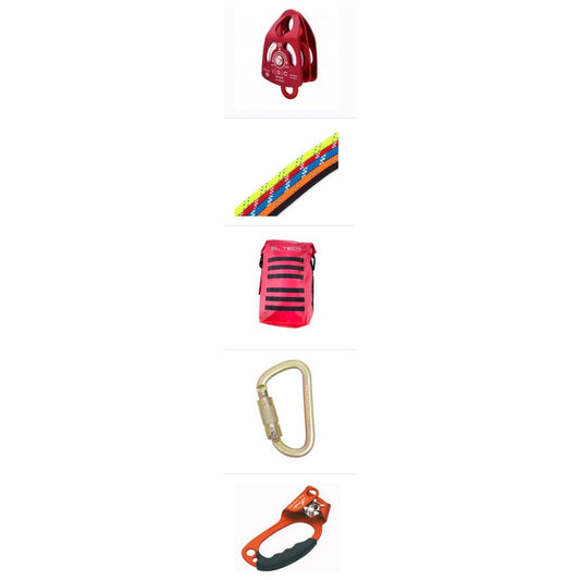 4:1 HAUL SYSTEM RESCUE KIT WITH 250 FT. 12 MM KERNMANTLE ROPE