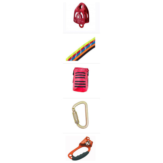 4:1 HAUL SYSTEM RESCUE KIT WITH 150 FT. 12 MM KERNMANTLE ROPE