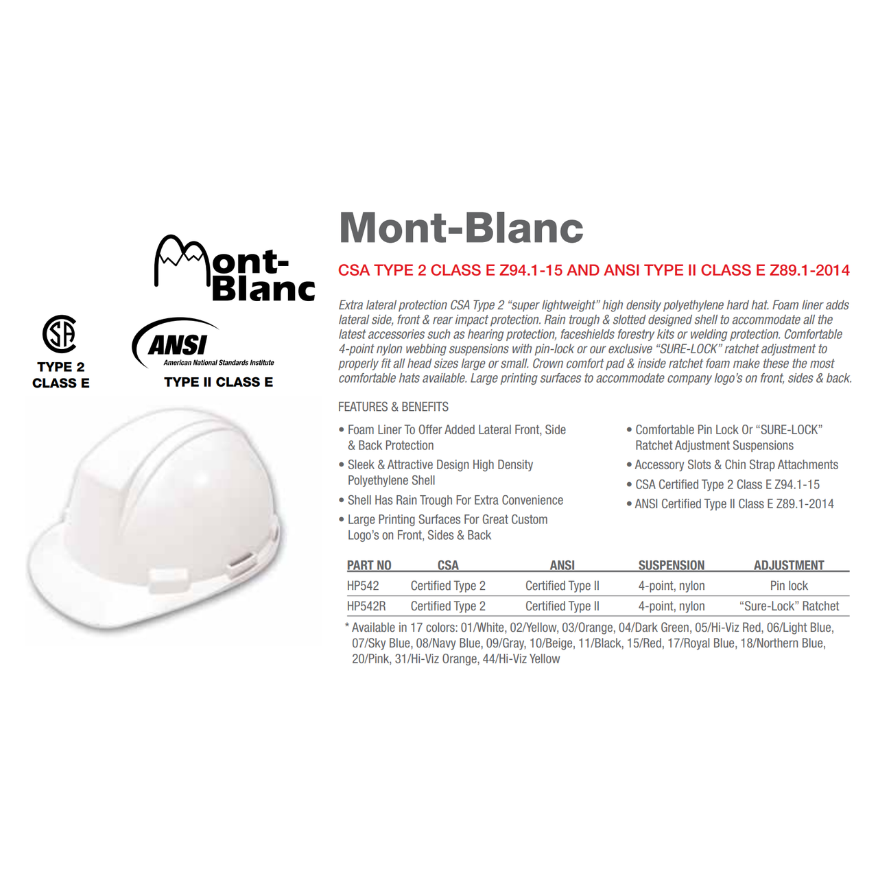 MONT-BLANC SAFETY HARD HAT