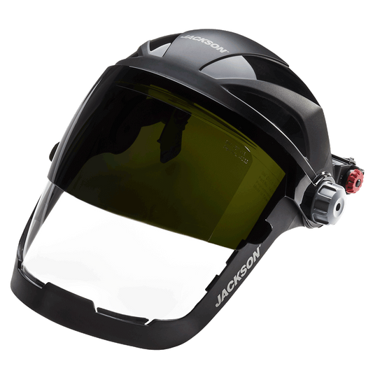 Jackson Jackson Quad 500® Series Face Shield – 370 Speed Dial™, Shade 5 Flip-Up Window & HHIS Universal Hard Hat Slot Adaptor – SUW-14235