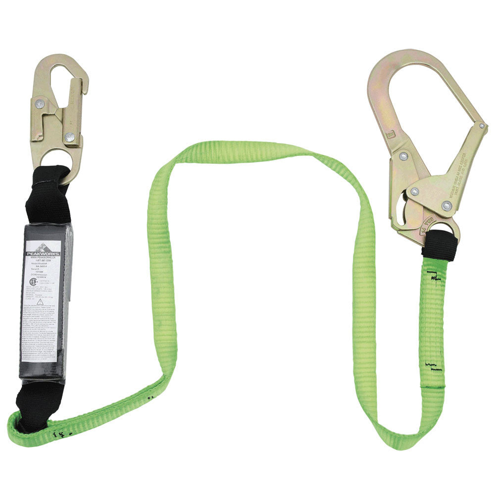 PeakWorks PeakWorks SA-5402-6 Shock Absorbing Lanyard – Snap & Foam Hooks – 6' (1.8M)