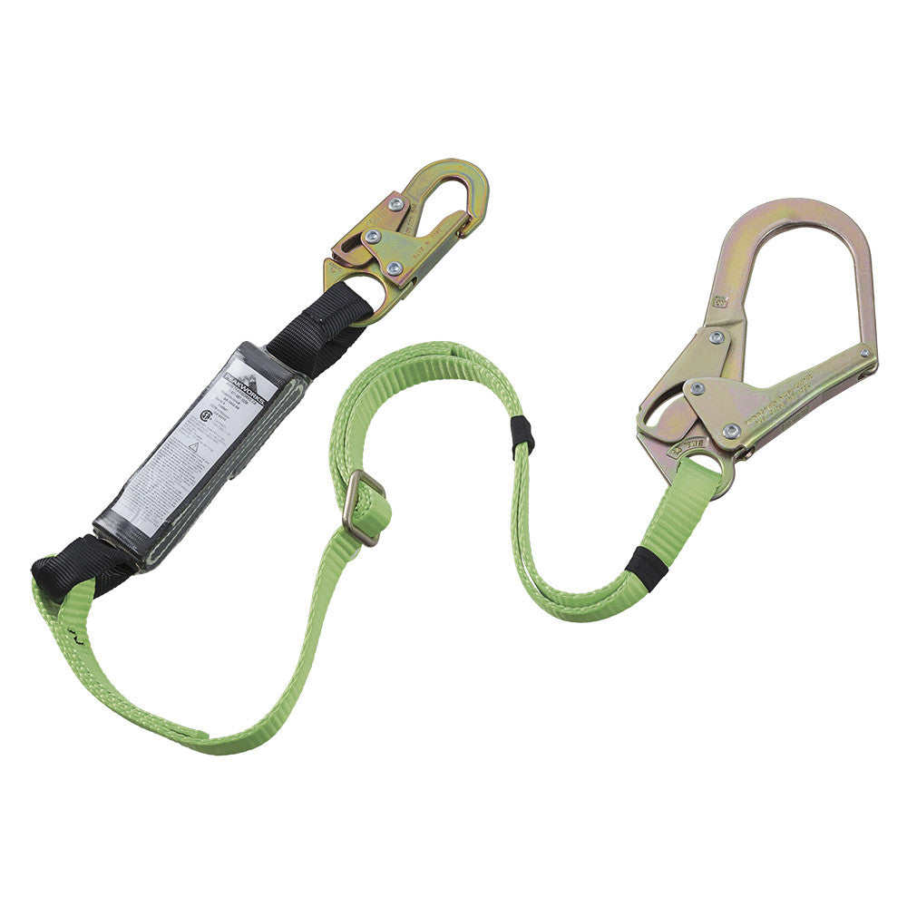PeakWorks PeakWorks SA-5402-6A Adjustable Shock Absorbing Lanyard – Snap & Foam Hooks – 6' (1.8 M)