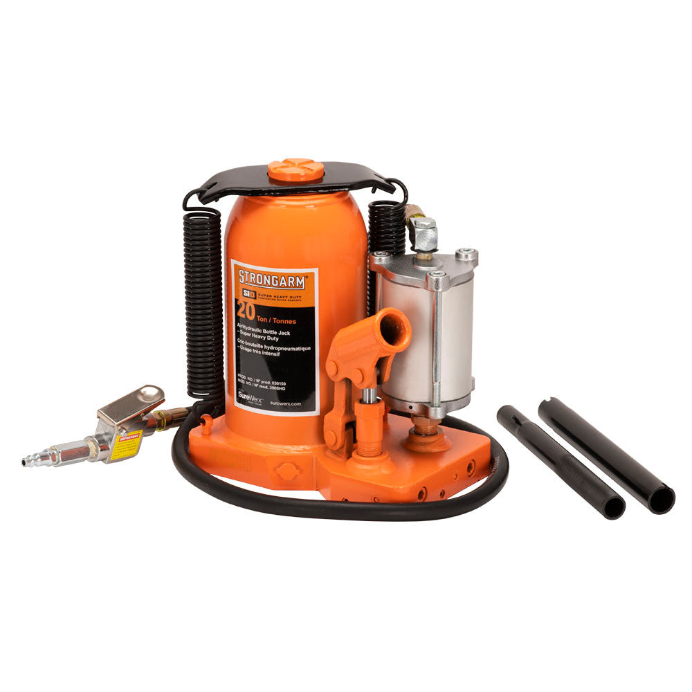 Strongarm Strongarm 390SHD 20 Ton Air/Hydraulic Bottle Jack – Super Heavy Duty