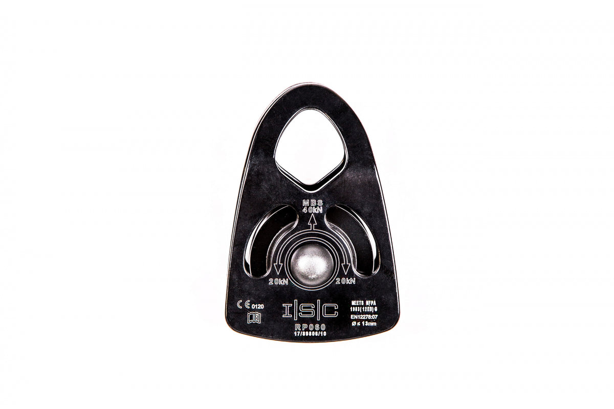 INTERNATIONAL SAFETY COMPONENTS (ISC) ISC Small Single Aluminium Prusik Pulley, RP060A1-BLK