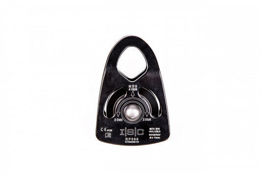 INTERNATIONAL SAFETY COMPONENTS (ISC) ISC Small Single Aluminium Prusik Pulley, RP060A1-BLK