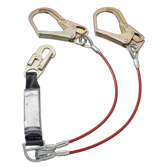 PeakWorks PeakWorks SA-55522-4 Shock Absorbing Lanyard with Snap Form Hooks – 4' (1.2M)
