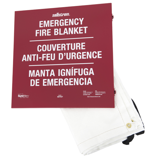 Sellstrom Sellstrom SUW-S97457 100% Fibreglass Emergency Fire Blanket with Metal Cabinet