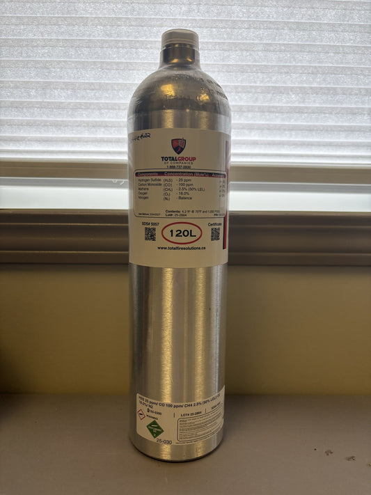 120L 4 GAS MIX - ALUMINUM BOTTLE CALIBRATION GAS